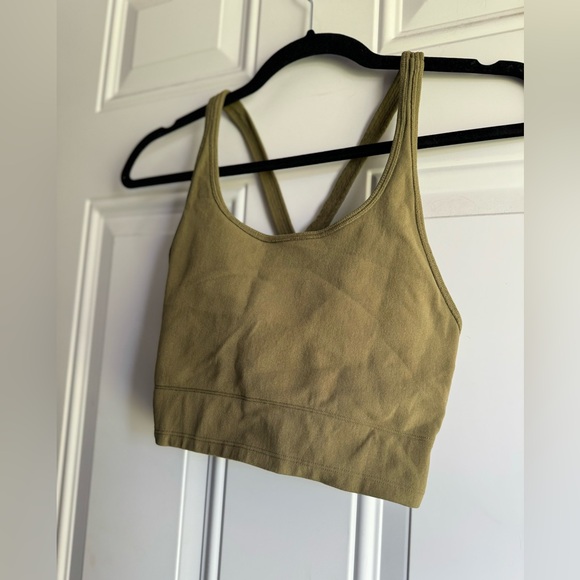 WORN ONCE Fabletics NO-BOUNCE SCULPTKNIT® BRA In Color Moss Green LIKE NEW - Picture 16 of 17